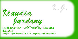 klaudia jardany business card